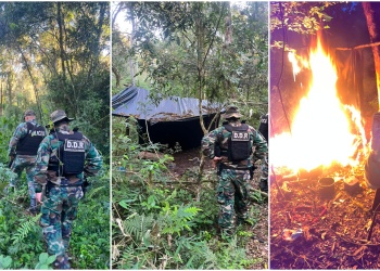 Rastrearon huellas y encontraron dos campamentos utilizados para la caza furtiva en Montecarlo