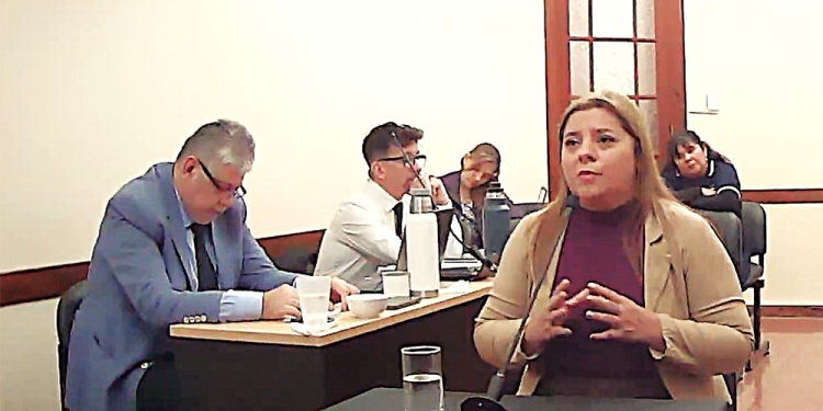 ACUSADA. Ramírez, junto a su defensor en la primera audiencia.