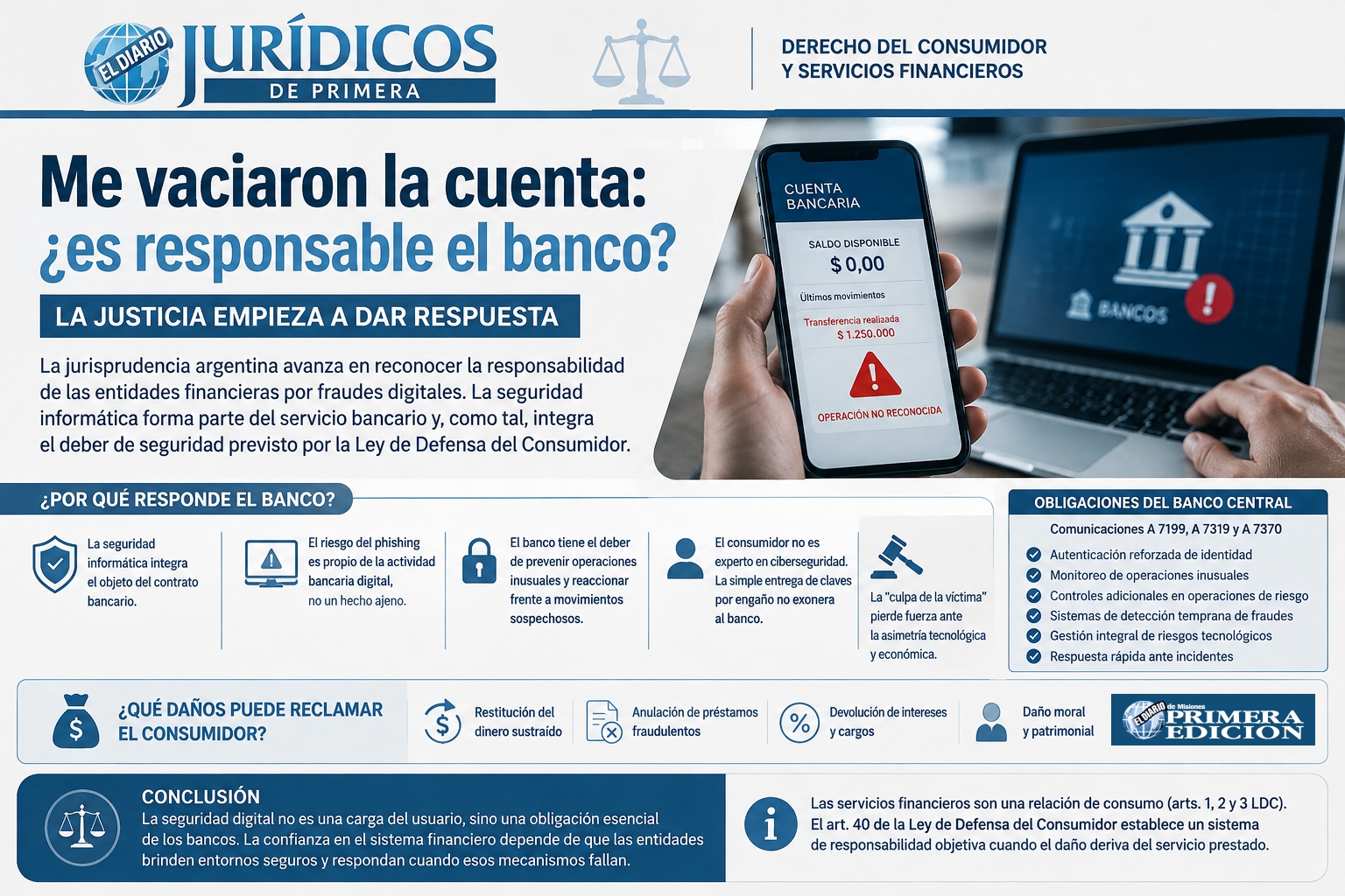 Me vaciaron la cuenta: ¿es responsable el banco? La Justicia empieza a dar respuesta
