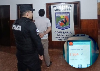 Alcoholemia positiva tras un choque sobre la ruta 14 en San Vicente