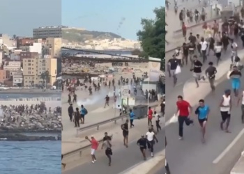 Tensión en Ceuta: gases lacrimógenos y estampida durante un reparto de comida a migrantes