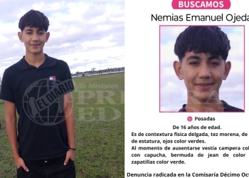 Buscan a un adolescente de 16 años en Posadas
