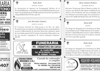 Fúnebres del martes 22 de septiembre de 2026