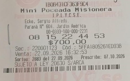 Ganador de la Mini Poceada en Jardín América