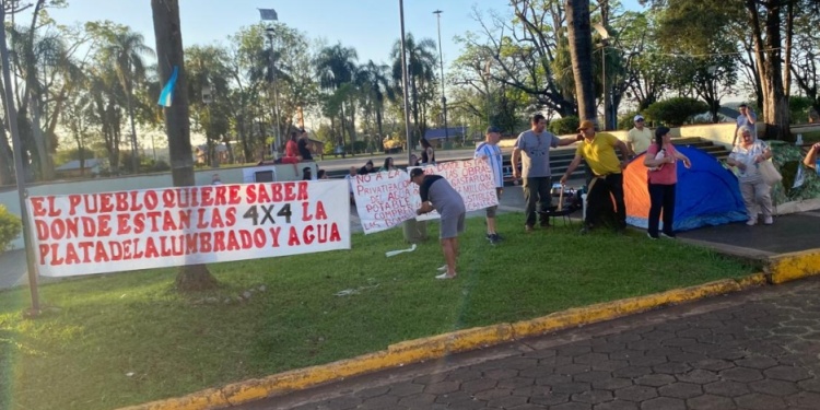 ACAMPE. La medida de fuerza buscaba respuestas concretas a los pedidos formulados sobre el agua.