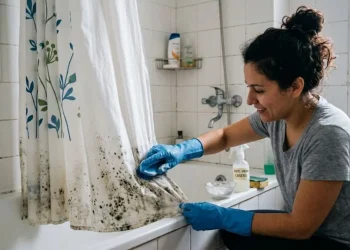 Decile chau al moho de la cortina del baño con esta solución casera