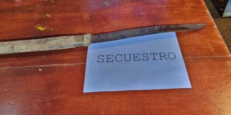 EL MACHETE UTILIZADO. Tiene 70 centímetros de largo y empuñadura de madera. Fue incautado por la policía tras el hecho.