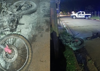 Una moto se incendió durante la madrugada en Garupá