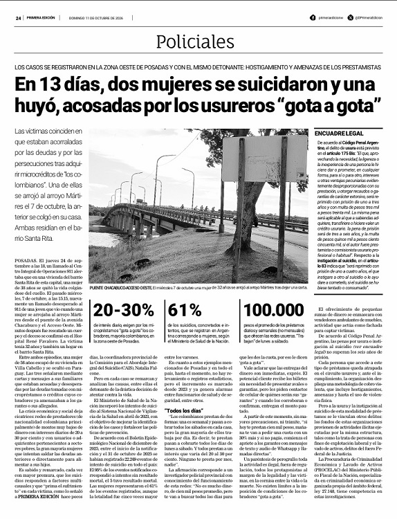 Denuncia por amenazas en Posadas