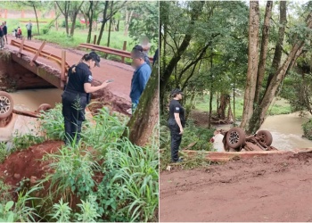 Iguazú: un adolescente de 17 años despistó con una camioneta y cayó a un curso de agua
