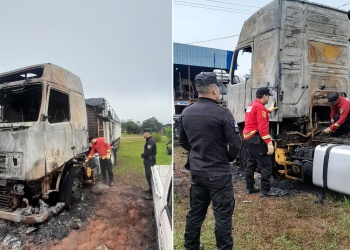 Dos hombres quedaron bajo la lupa por el incendio intencional de un camión en San Vicente