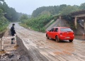 Cortaron el tránsito sobre la Ruta Provincial 7 por la crecida del arroyo Tabay